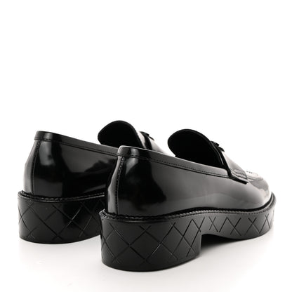 Chanel Shiny Calfskin Quilted CC Mocassin Loafers 39.5 Black 4 of 9
