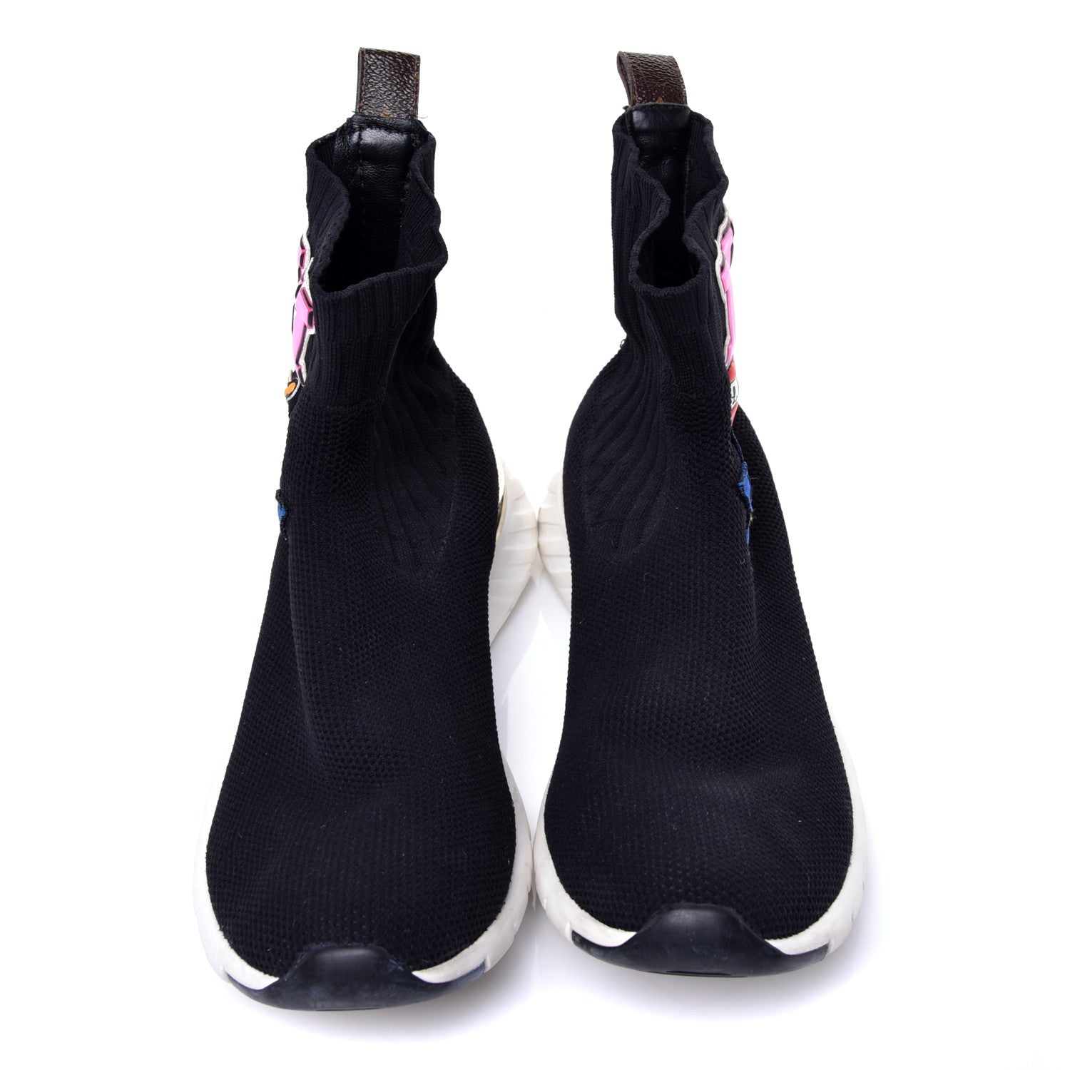 Louis Vuitton Stretch Fabric LV Black Heart Sock Sneaker 39 Black 5 of 11