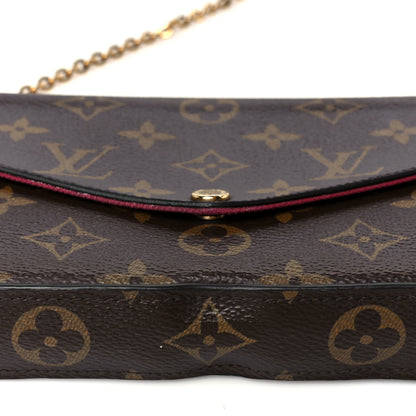 Louis Vuitton Monogram Pochette Felicie Chain Wallet Fuchsia 15 of 16