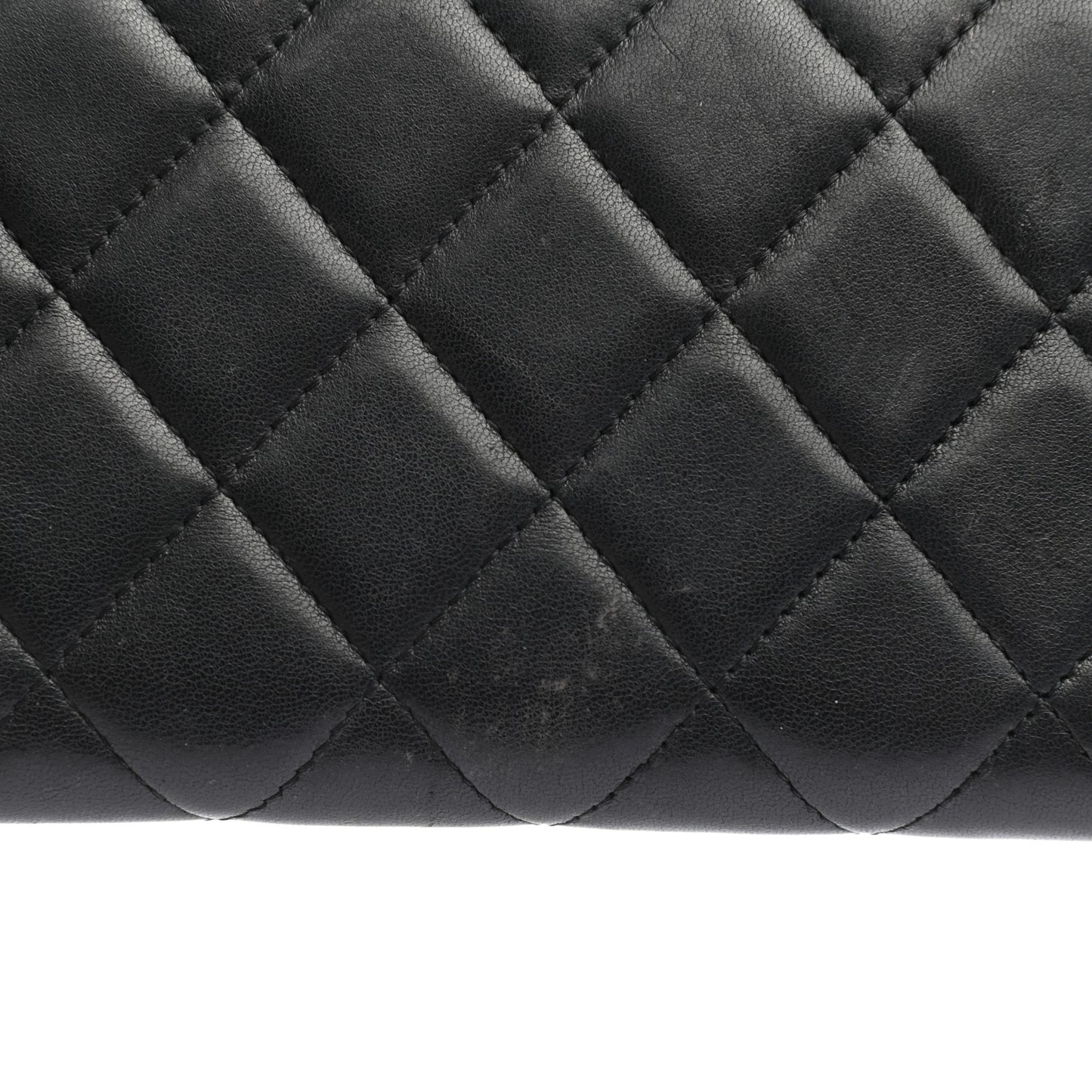 Lambskin Quilted Boy Zip Around Wallet Black