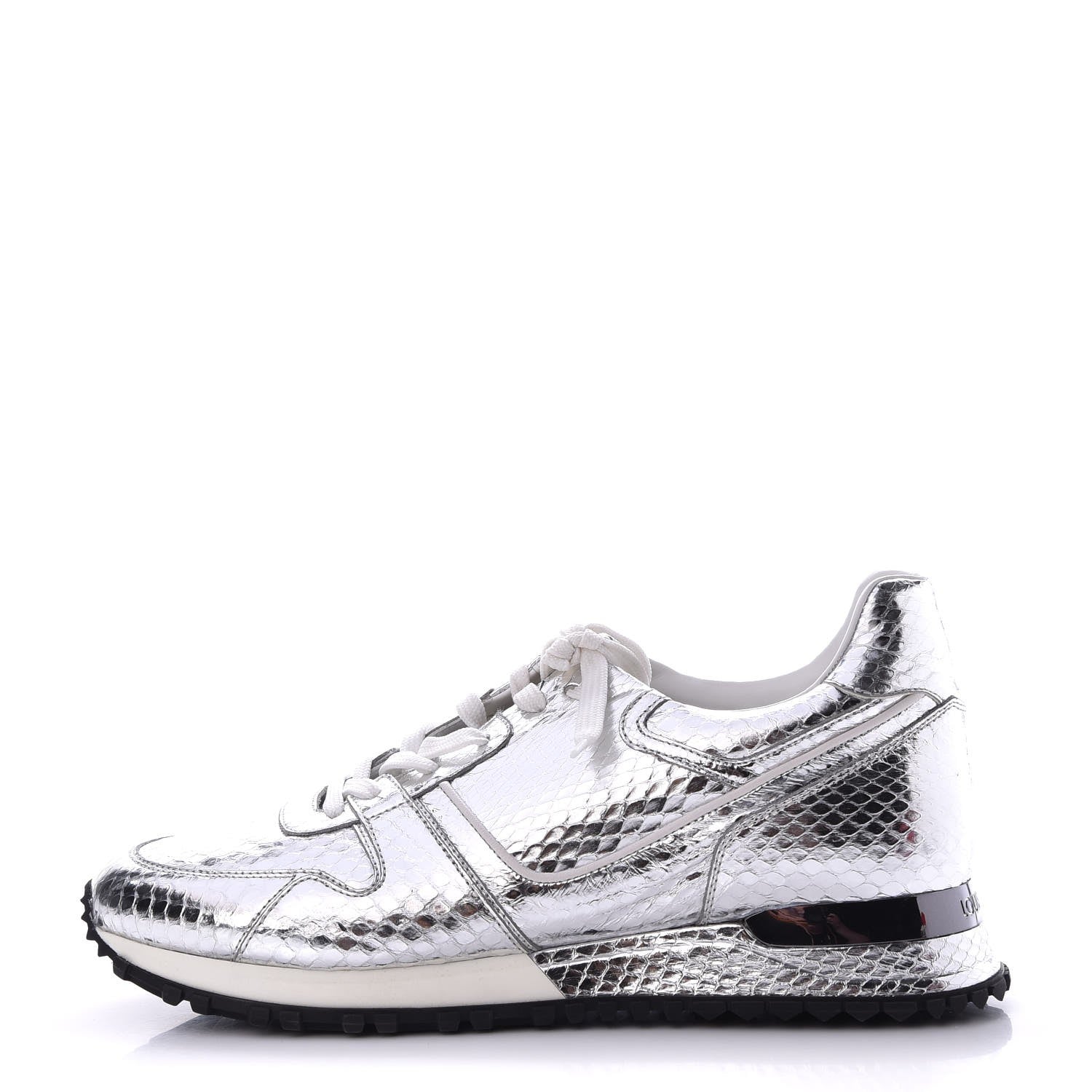 Louis Vuitton Metallic Python Run Away Sneakers 38.5 Silver 1 of 8
