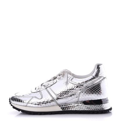 Louis Vuitton Metallic Python Run Away Sneakers 38.5 Silver 1 of 8