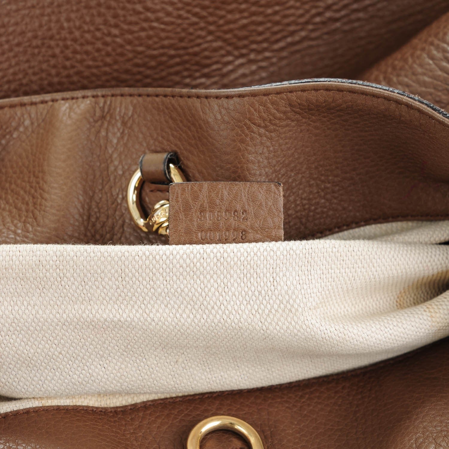 Gucci Pebbled Calfskin Medium Soho Chain Shoulder Bag Maple Brown 9 of 9