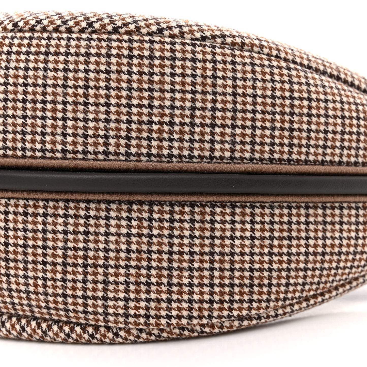 Wool Vitello Grace Small Houndstooth Small Fendigraphy Hobo Bag Beige Ebano