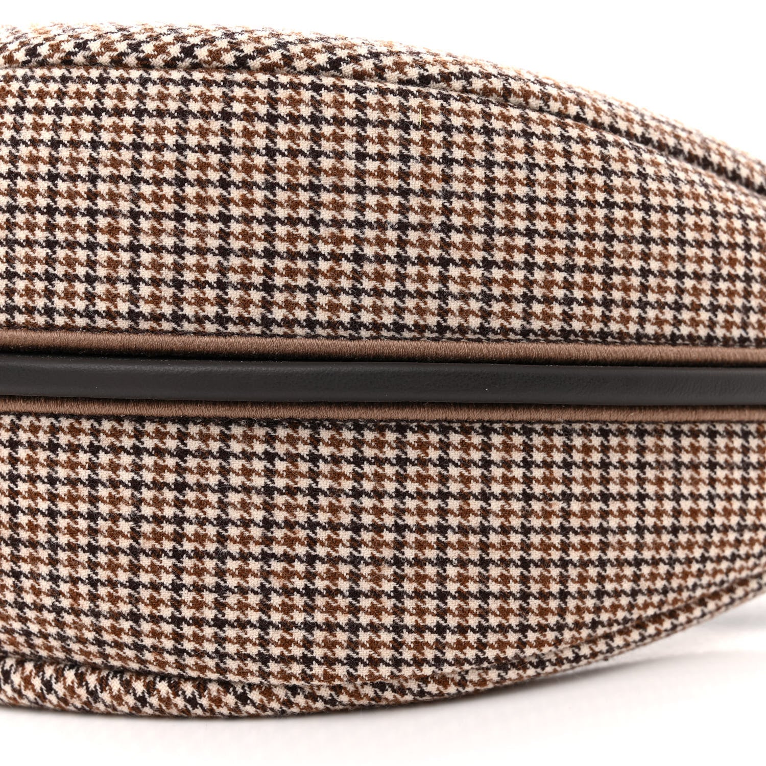 Fendi Wool Vitello Grace Small Houndstooth Small Fendigraphy Hobo Bag Beige Ebano 10 of 11