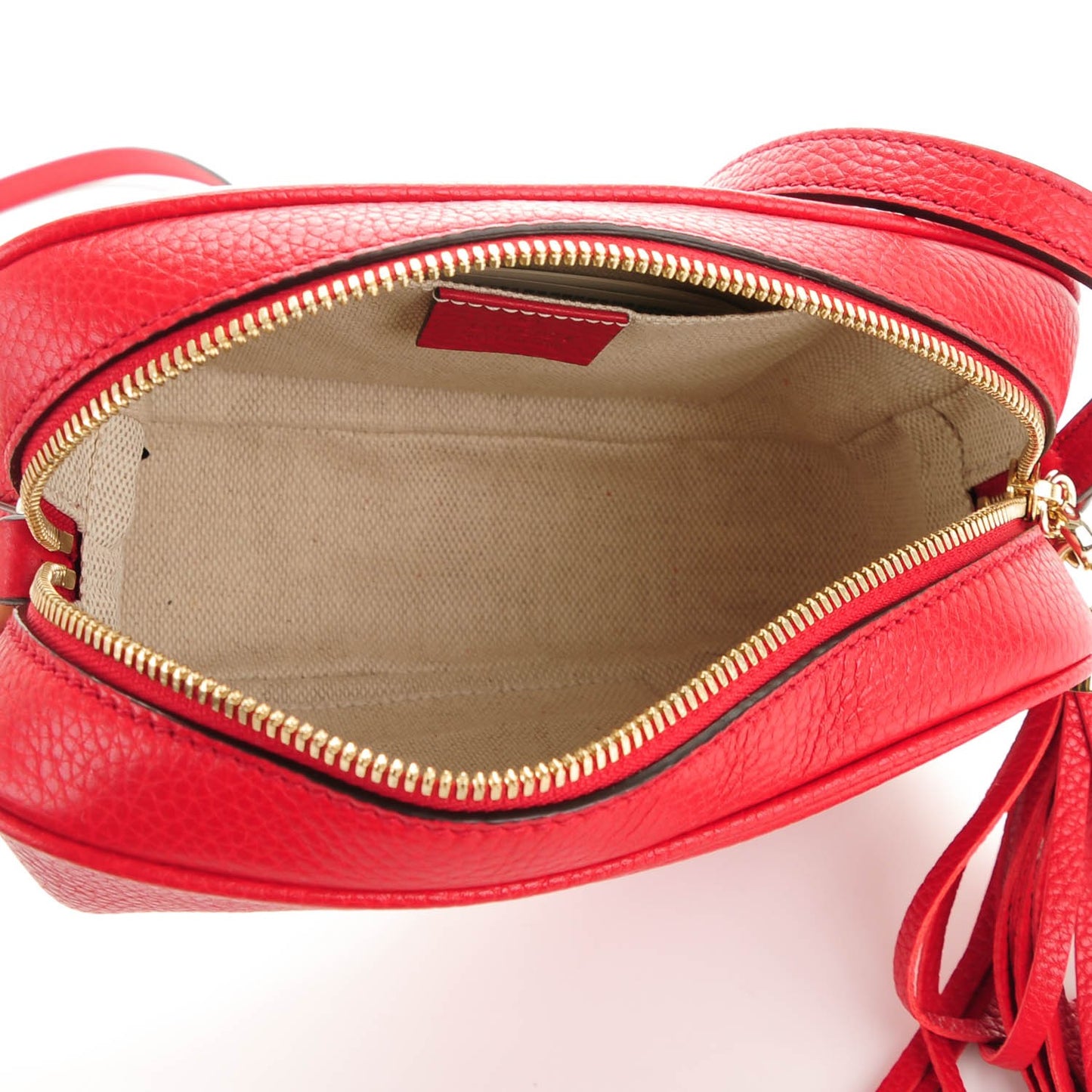 Pebbled Calfskin Small Soho Disco Bag Tabasco Red