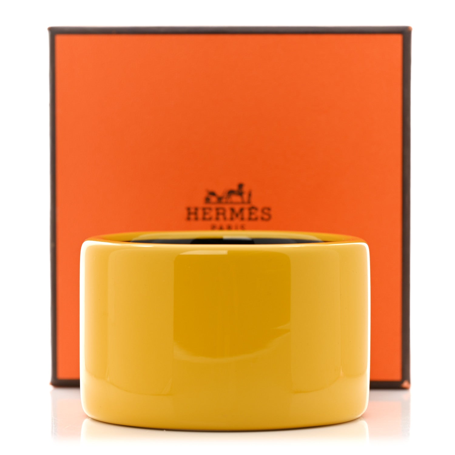 Hermes Lacquered Wood Assam Bracelet S Jaune Soleil 6 of 6