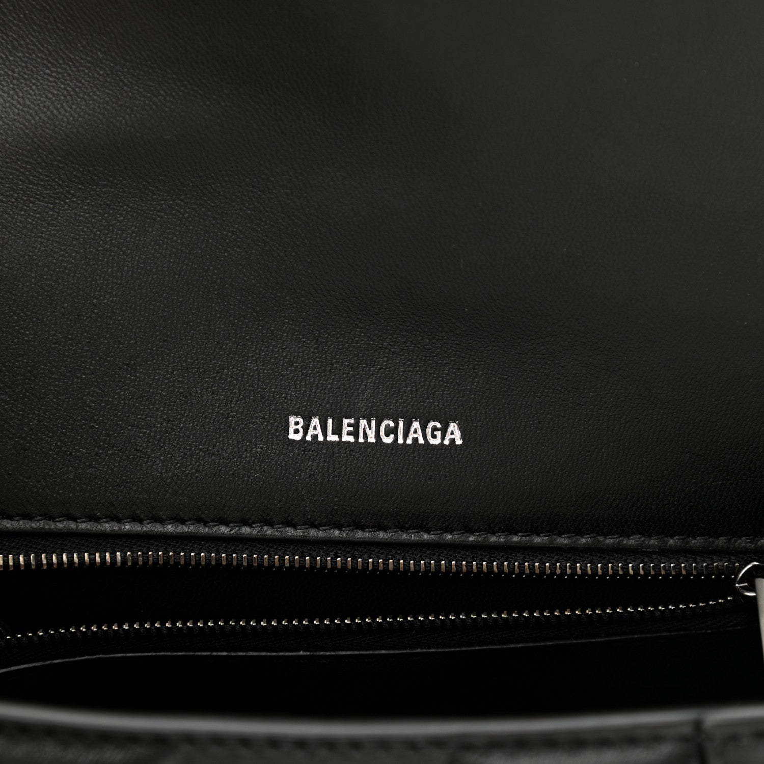 Balenciaga Nappa BB Monogram Embossed Small Hourglass Top Handle Bag Black 6 of 9