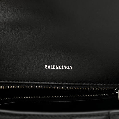 Balenciaga Nappa BB Monogram Embossed Small Hourglass Top Handle Bag Black 6 of 9