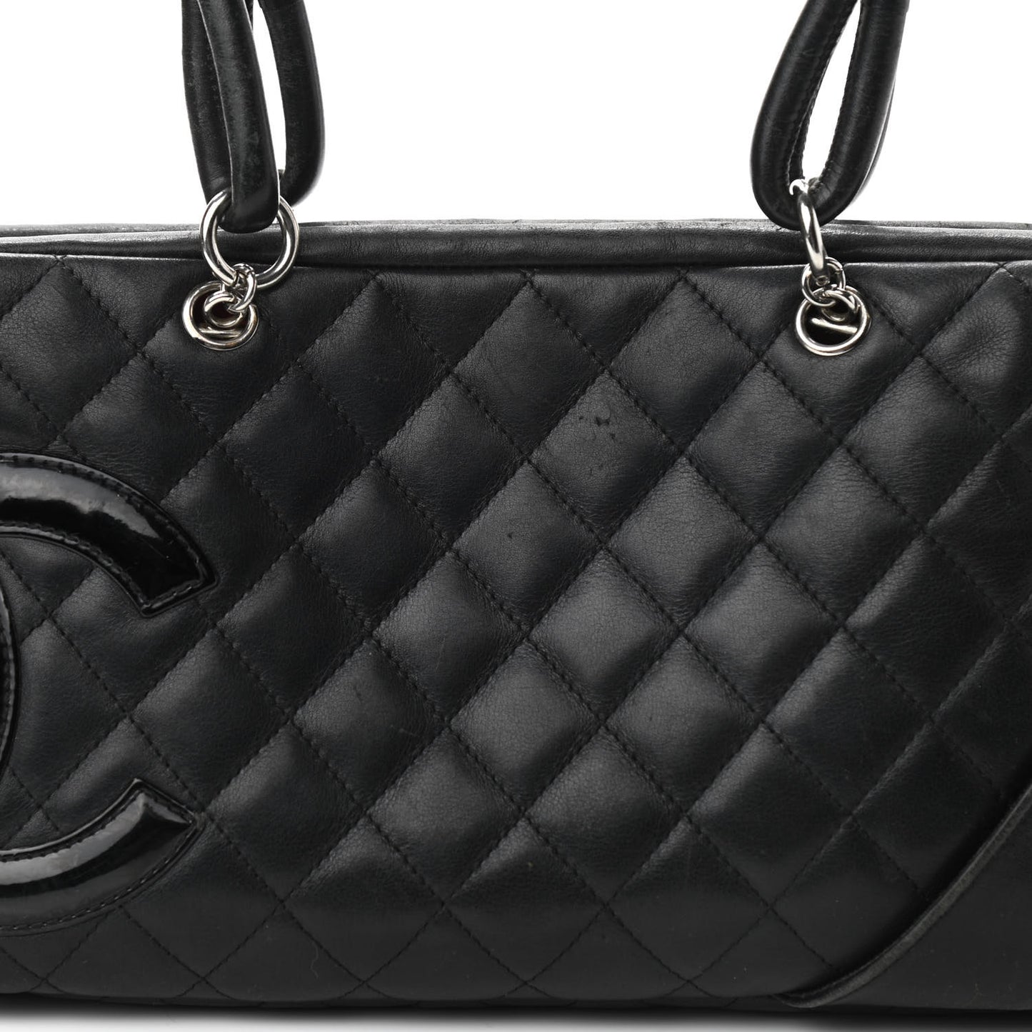 Calfskin Quilted Large Cambon Bowler Black