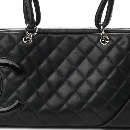 Chanel Calfskin Quilted Large Cambon Bowler Black 8 of 15