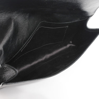 Saint Laurent Textured Patent Monogram Large Belle De Jour Clutch Black 5 of 7