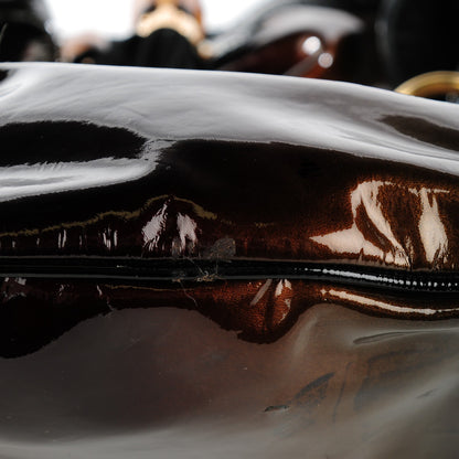 Gucci Patent Large Indy Top Handle Bag Bronze Black 10 of 17