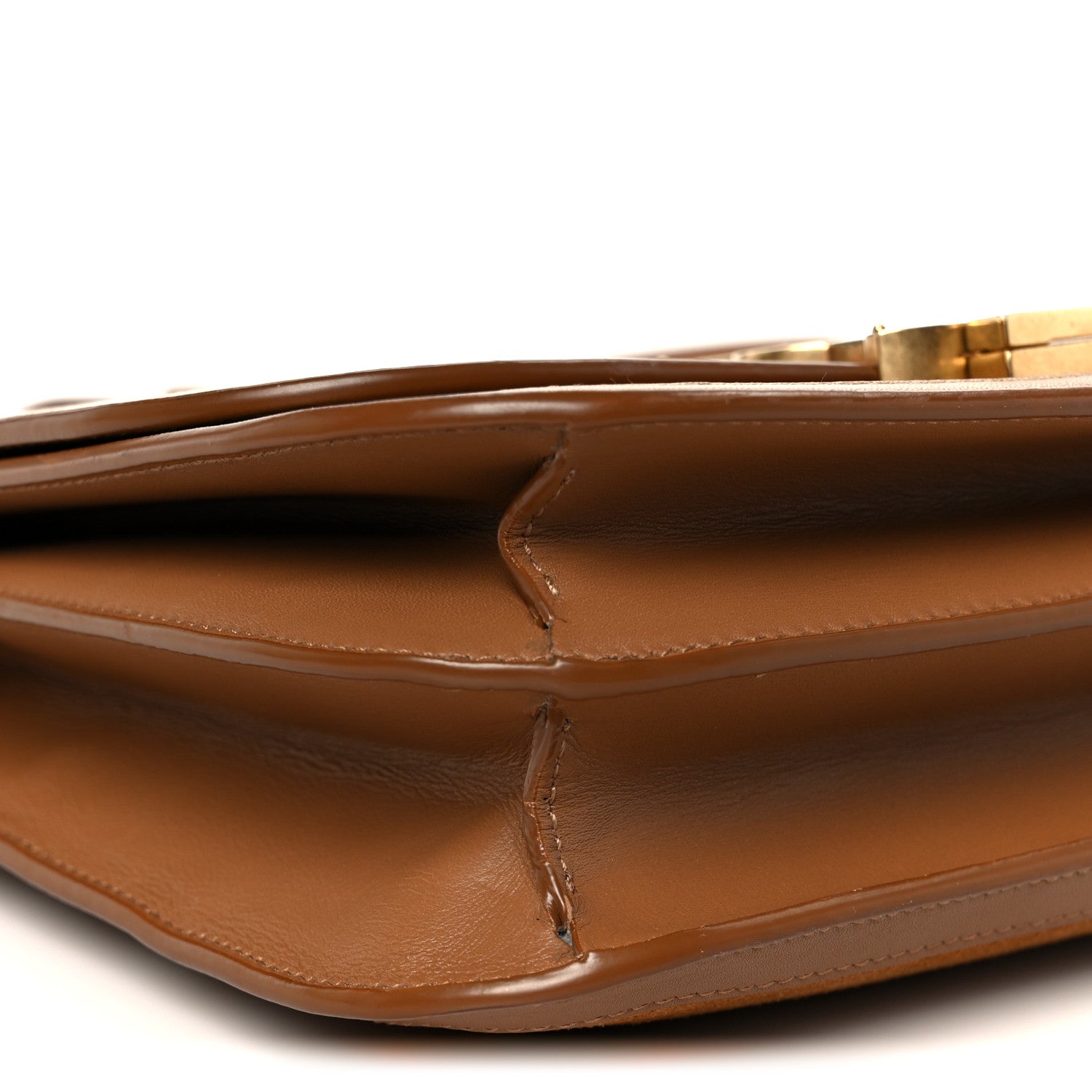 Saint Laurent Suede Smooth Calfskin Monogram Medium Solferino Soft Satchel Cinnamon 10 of 11