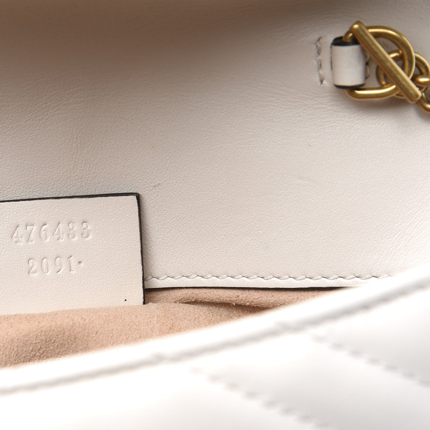 Gucci Calfskin Matelasse Super Mini GG Marmont Shoulder Bag White 8 of 11