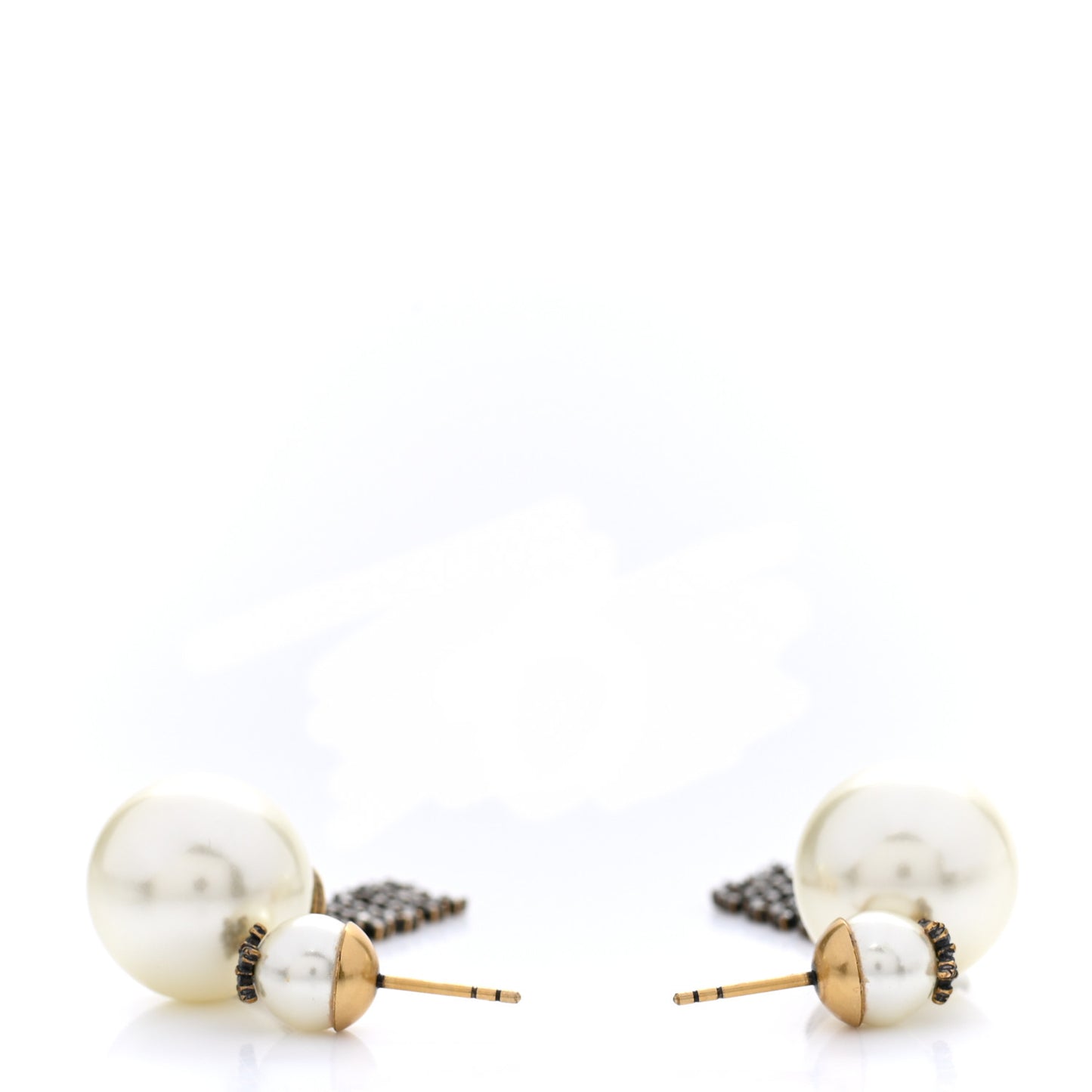 Pearl Crystal J'Adior Tribal Earrings Gold