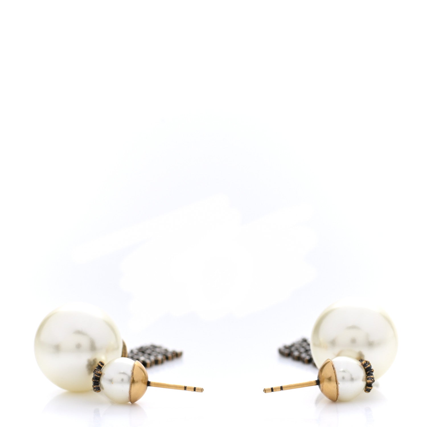 Christian Dior Pearl Crystal J'Adior Tribal Earrings Gold 3 of 4