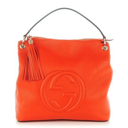 Gucci Pebbled Calfskin Large Soho Hobo Sun Orange 1 of 7