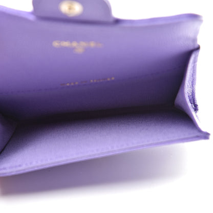 Chanel Caviar Quilted Flap Card Holder Wallet Purple 5 of 9