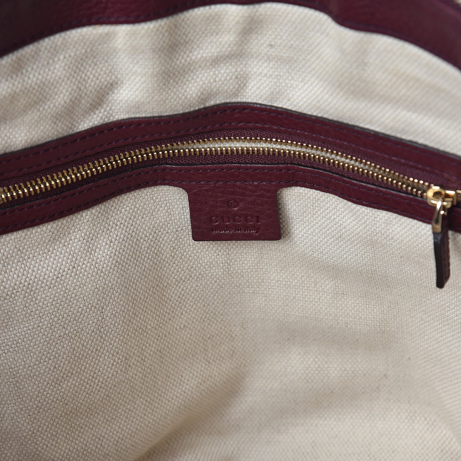 Gucci Pebbled Calfskin Small Soho Top Handle Bag Burgundy 6 of 14