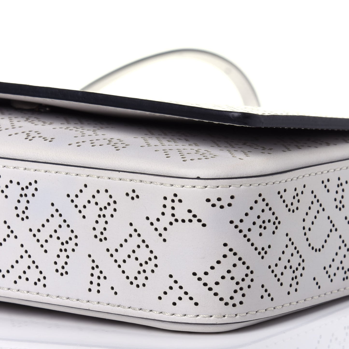 Calfskin Perforated Hampshire Crossbody Chalk White