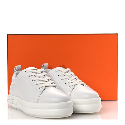 Hermes Calfskin Womens Happy Sneakers 38 White 12 of 12