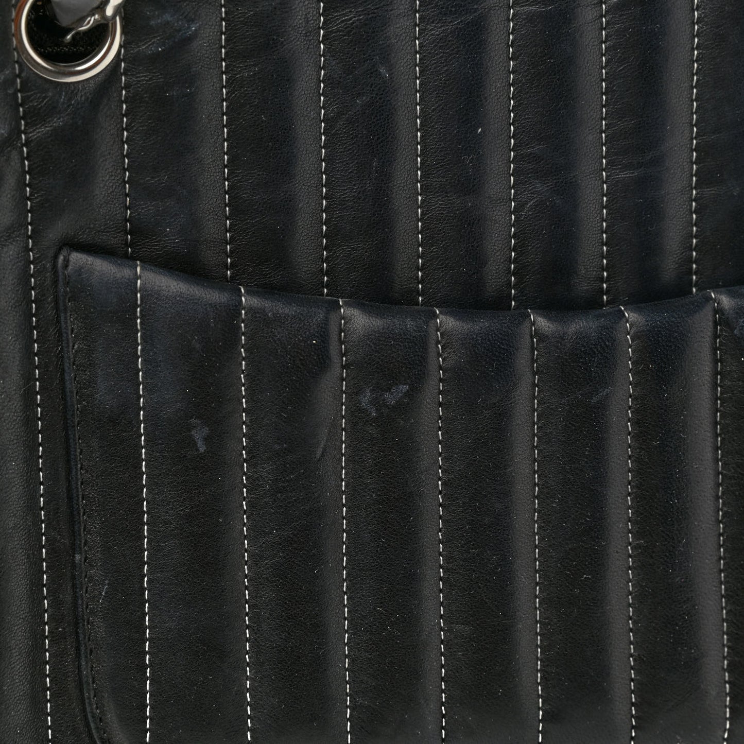 Lambskin Vertical Quilted Mademoiselle Small Camera Case Black