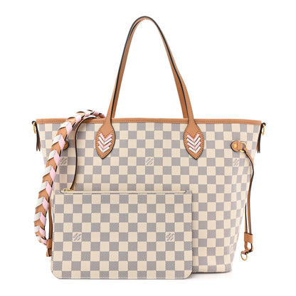 Louis Vuitton Damier Azur Braided Neverfull MM Orange 1 of 15