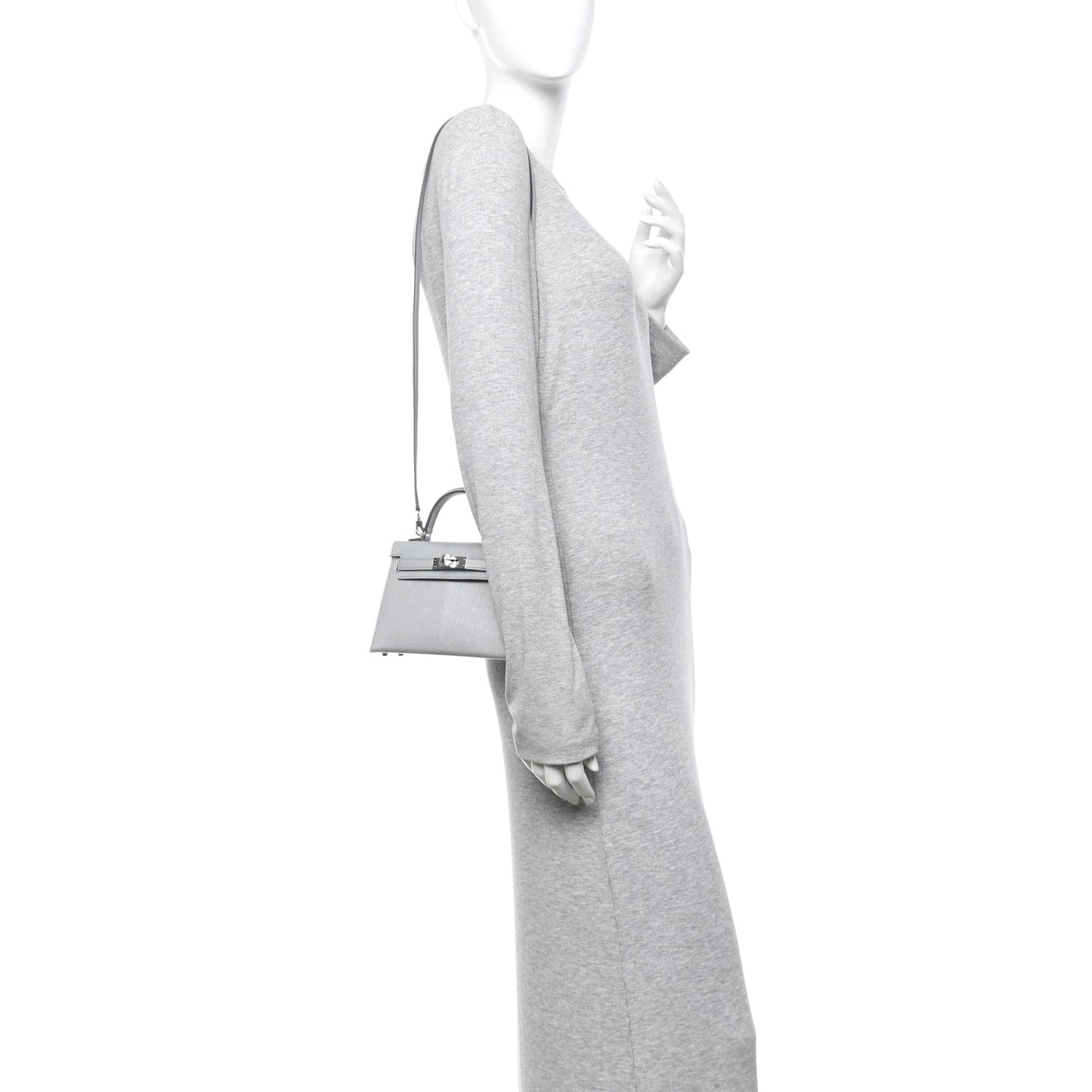 Metallic Chevre Chamkilight Mini Kelly Sellier 20 Argent