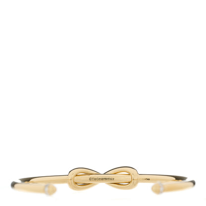 Tiffany 18K Yellow Gold Diamond Infinity Cuff Bracelet 3 of 4