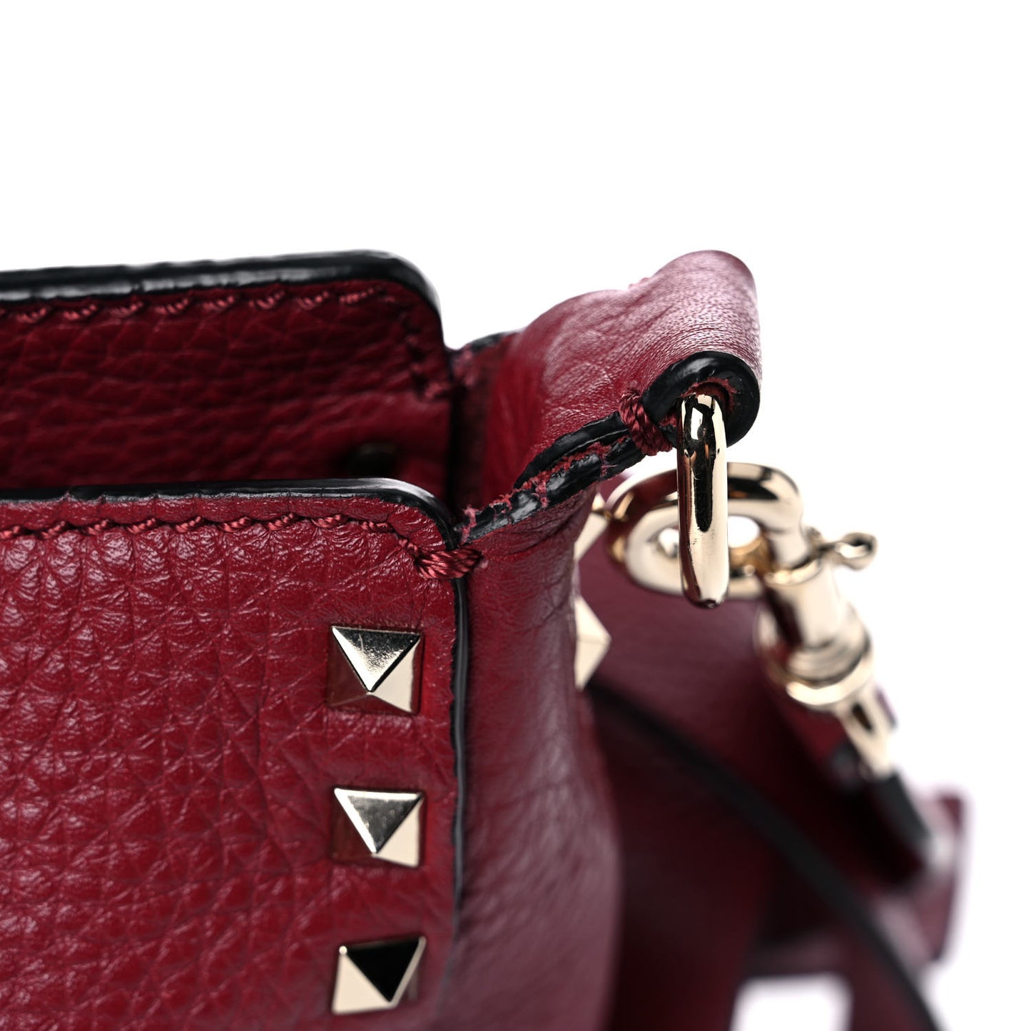 Pebbled Calfskin Mini Rockstud Flip-Lock Messenger Bag Rubino