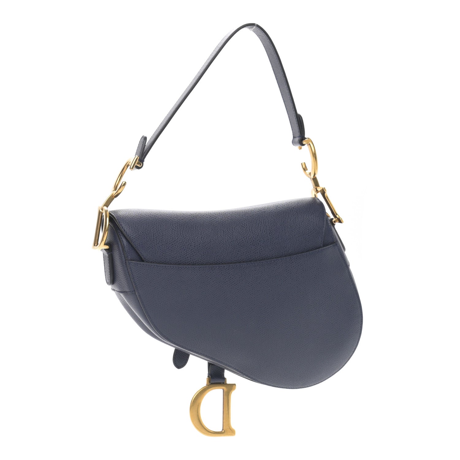 Christian Dior Grained Calfskin Saddle Bag Navy 2 of 9