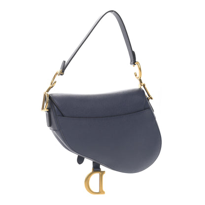 Christian Dior Grained Calfskin Saddle Bag Navy 2 of 9