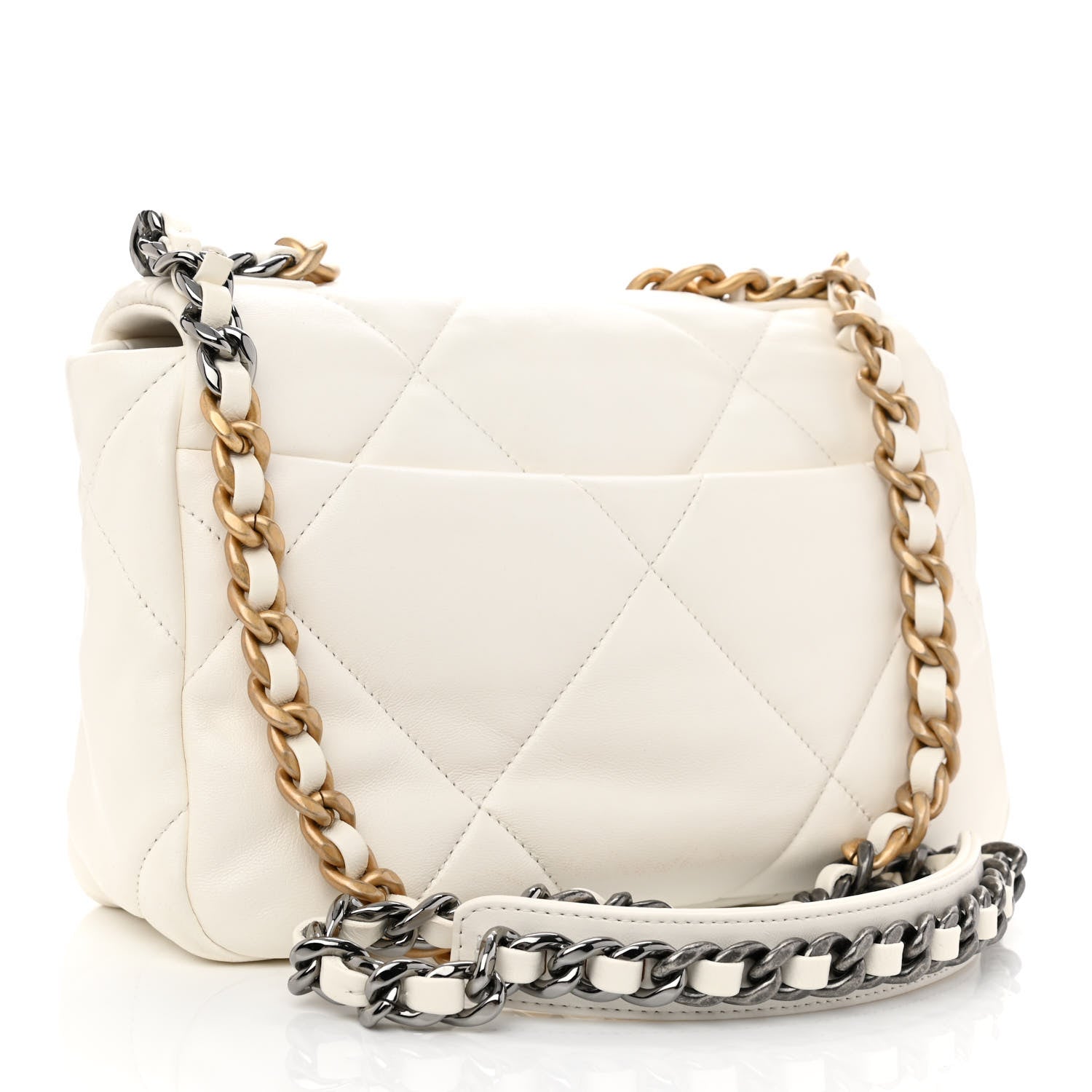 Chanel Lambskin Quilted Medium Chanel 19 Flap White 3 of 11
