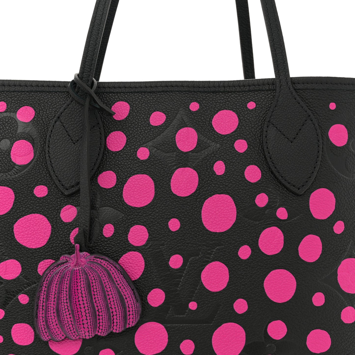 LV X YK Empreinte Infinity Dots Neverfull MM Black Fuchsia