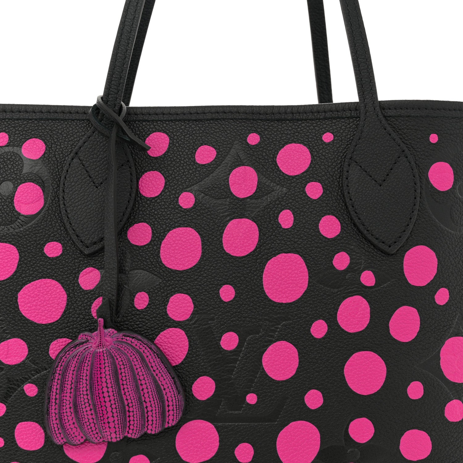 Louis Vuitton LV X YK Empreinte Infinity Dots Neverfull MM Black Fuchsia 9 of 12