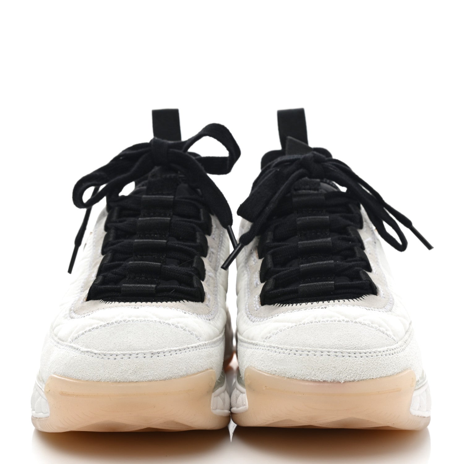 Chanel Fabric Suede Calfskin CC Sneakers 35.5 White Ivory 2 of 10