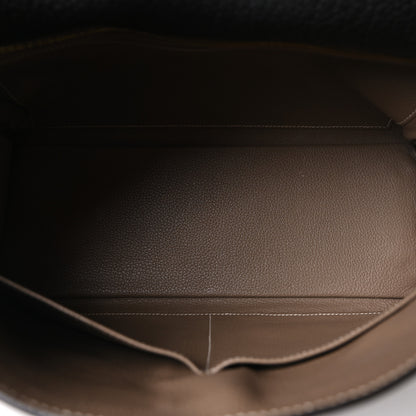 Hermes Fjord Horseshoe Kelly Retourne 35 Black Etoupe 4 of 9
