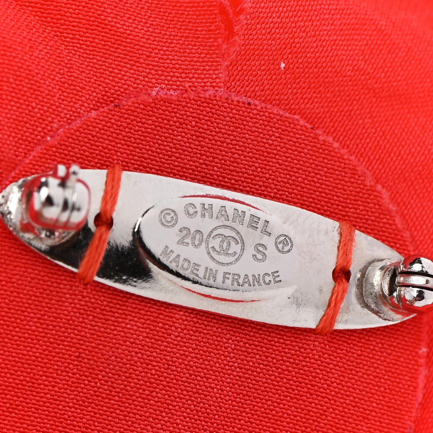 Chanel Fabric Camellia Flower Brooch Orange 4 of 5