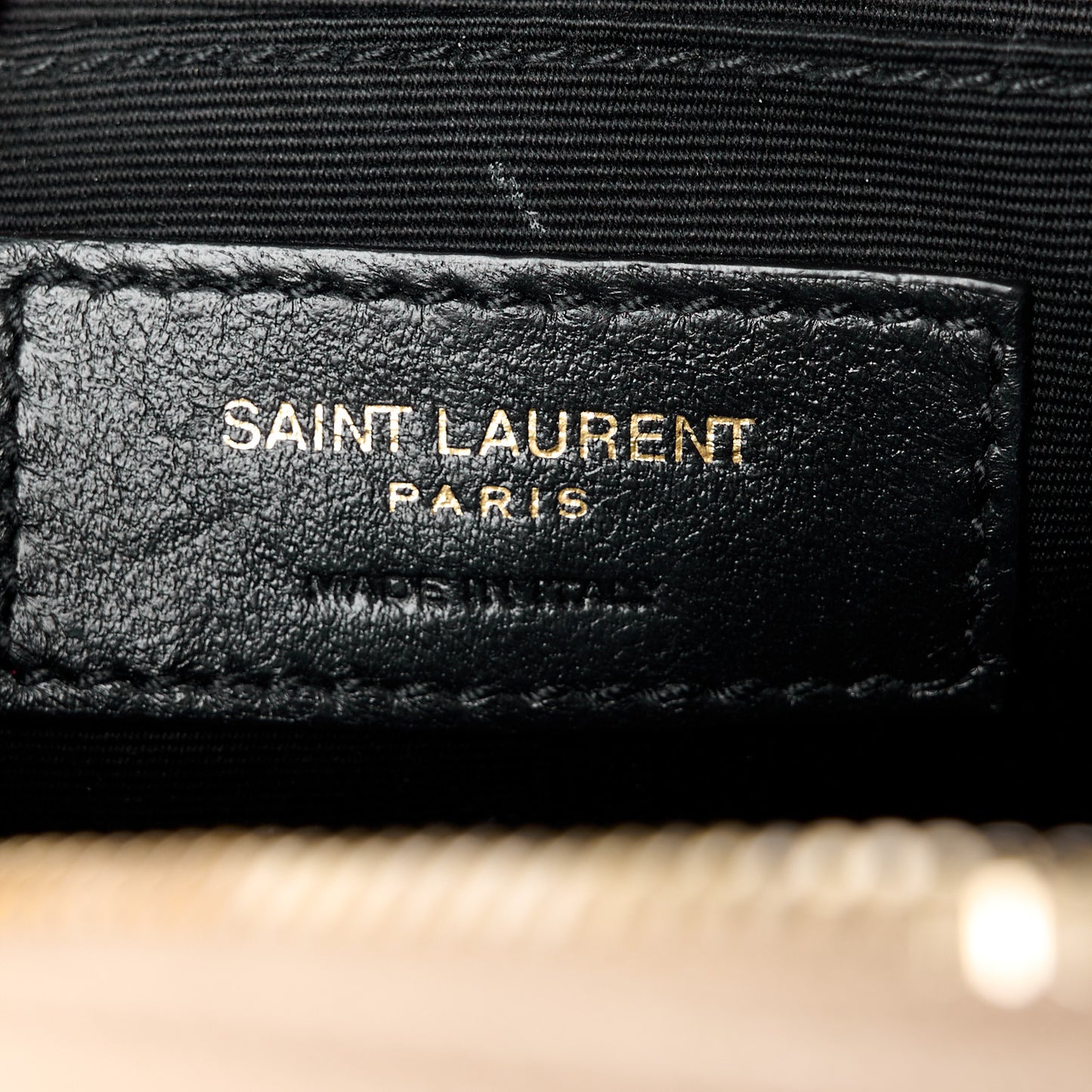 SAINT LAURENT Grain De Poudre Matelasse Chevron Quilted Round Vinyle Camera Bag Dark Beige