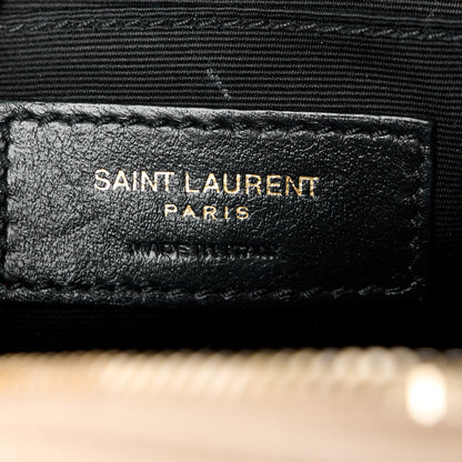 Saint Laurent SAINT LAURENT Grain De Poudre Matelasse Chevron Quilted Round Vinyle Camera Bag Dark Beige 6 of 11
