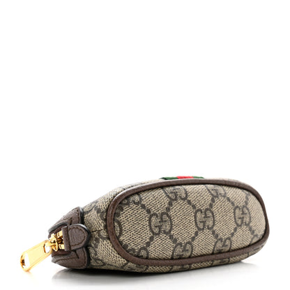 Gucci GG Supreme Monogram Web Ophidia Dome Key Pouch Beige New Acero 3 of 6