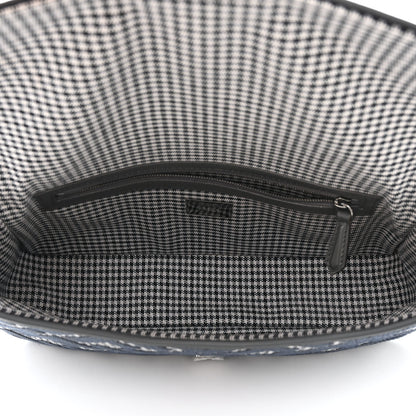 Fendi Wool Vitello King Houndstooth FF Embroidered Baguette Grigio Anthracite 5 of 10