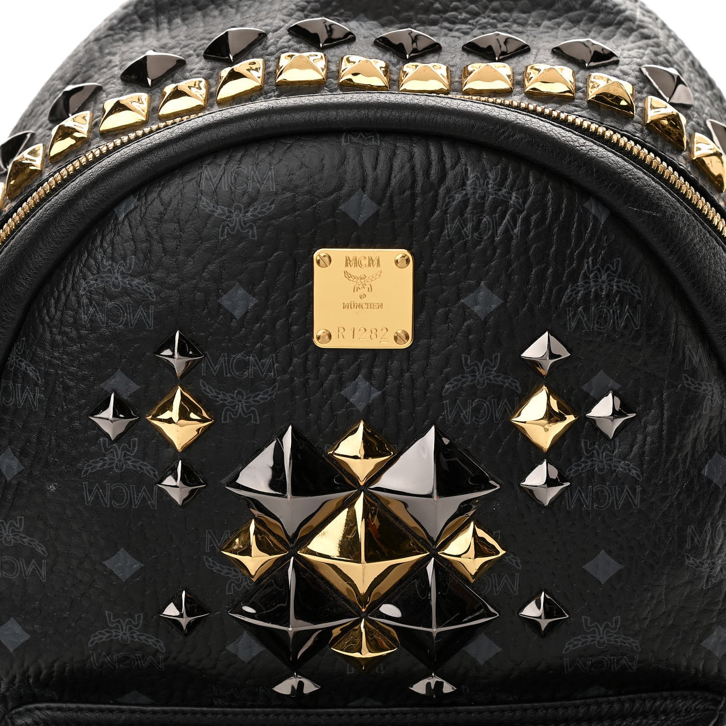Visetos Studded Colorblock Medium Stark Brock Backpack Black