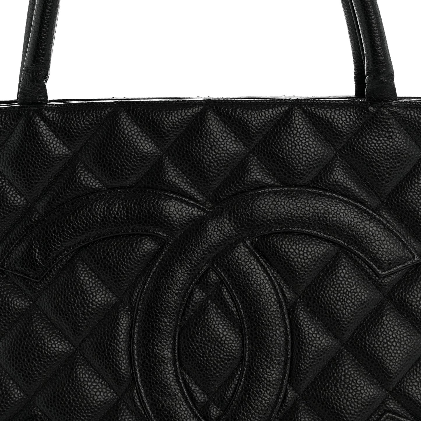 Caviar Quilted Medallion Tote Black