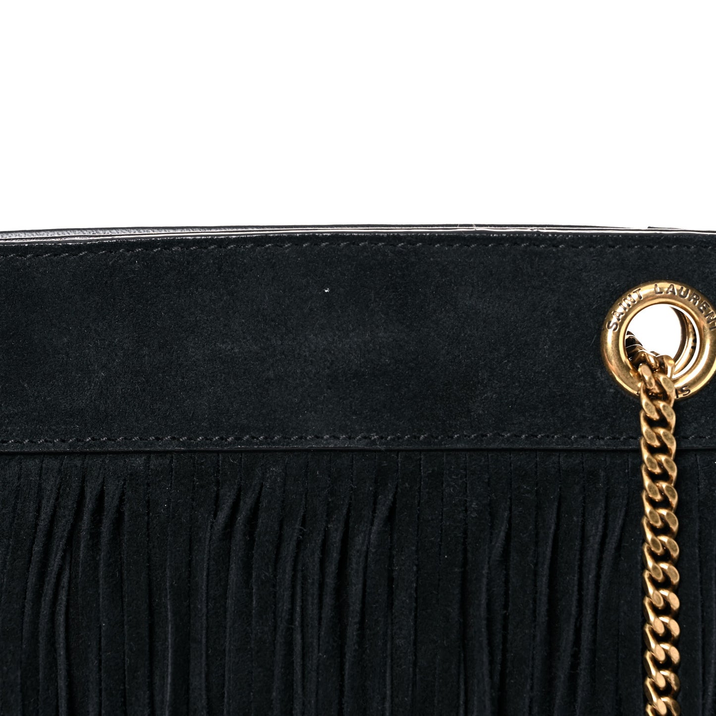 Suede Calfskin Small Grace Fringed Hobo Bag Rope Black