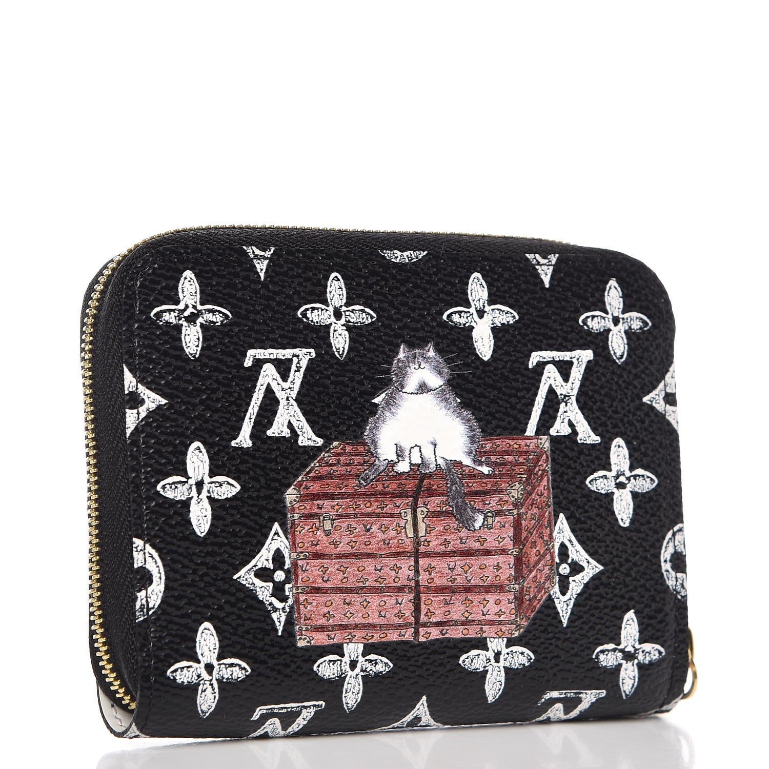 Louis Vuitton Catogram Zippy Coin Purse Black 3 of 10