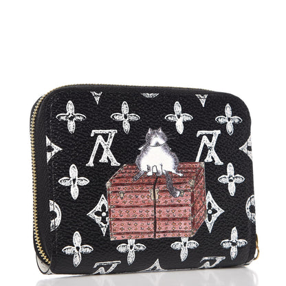 Louis Vuitton Catogram Zippy Coin Purse Black 3 of 10