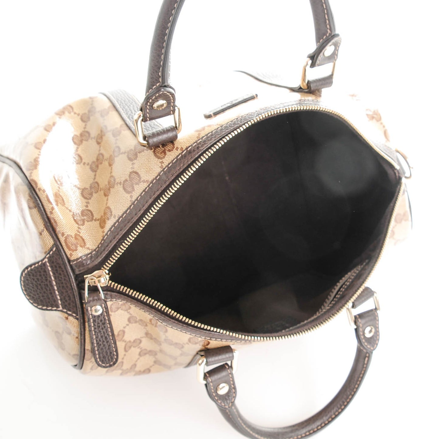 Crystal Monogram Medium Joy Boston Dark Brown