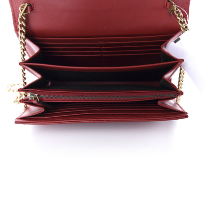 Gucci Calfskin Matelasse GG Marmont Chain Wallet Hibiscus Red 5 of 10